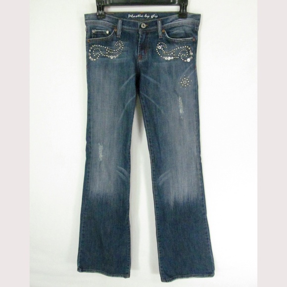 Plastic by Gly Jeans Size 7 Distressed - Picture 1 of 6